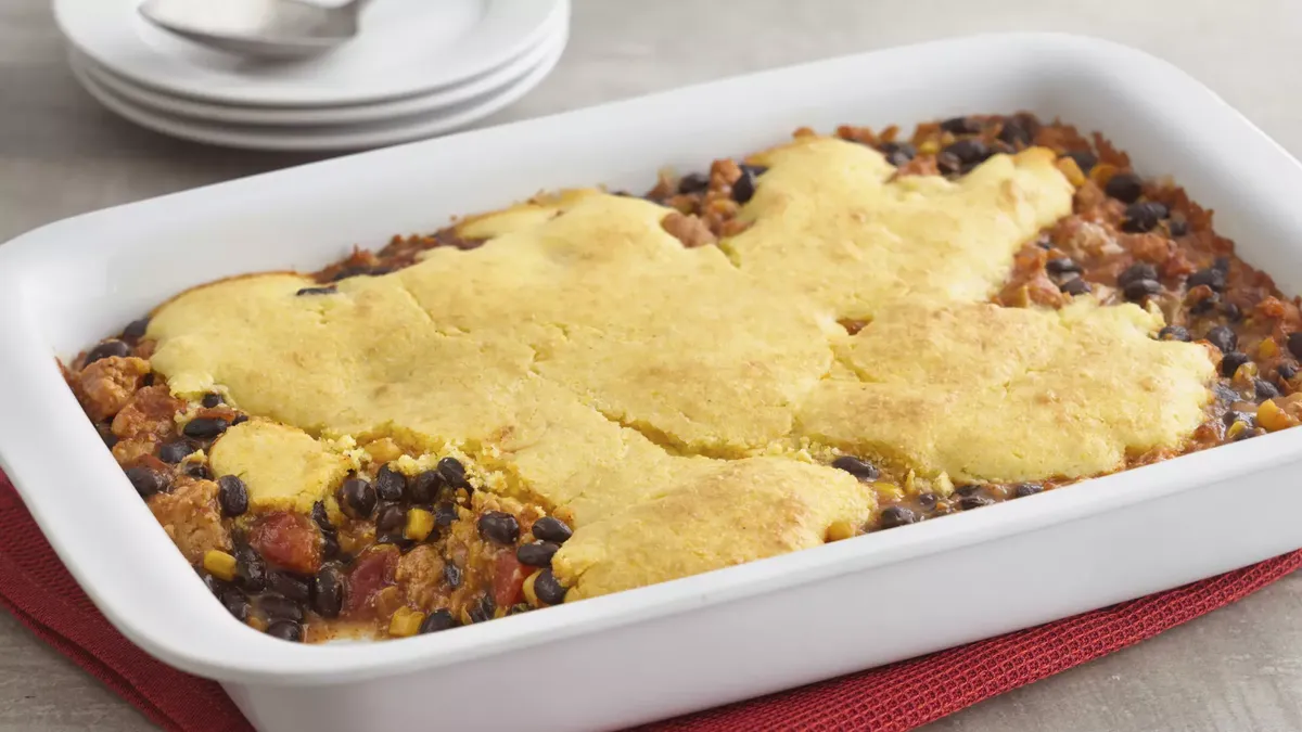 Salsa-Turkey Cornbread Casserole