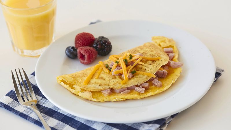 Folded Ham and Cheddar Omelette