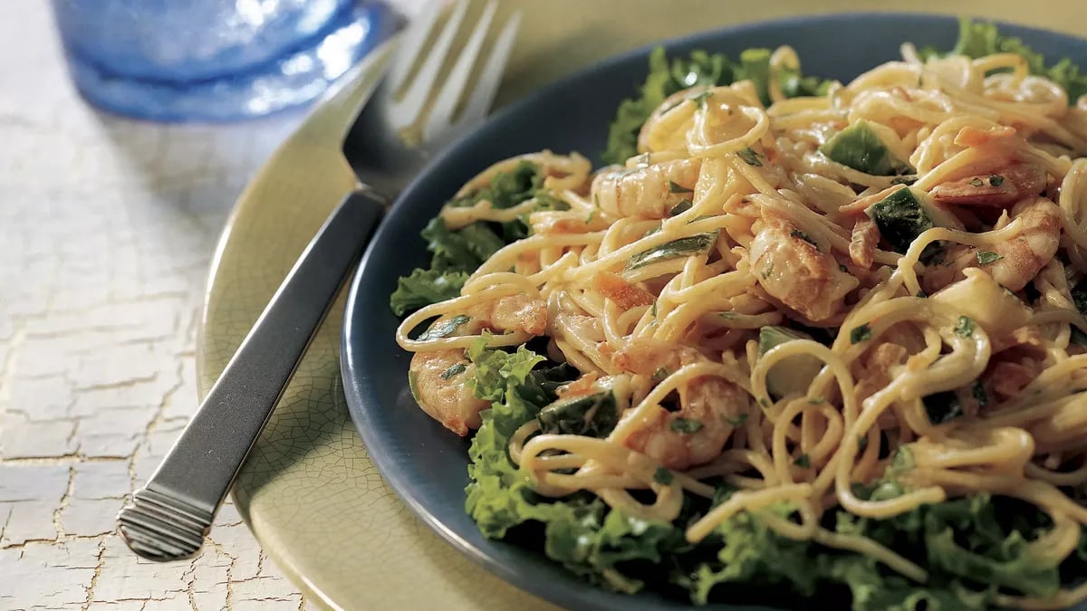 Shrimp Pasta Salad with Ginger Dressing