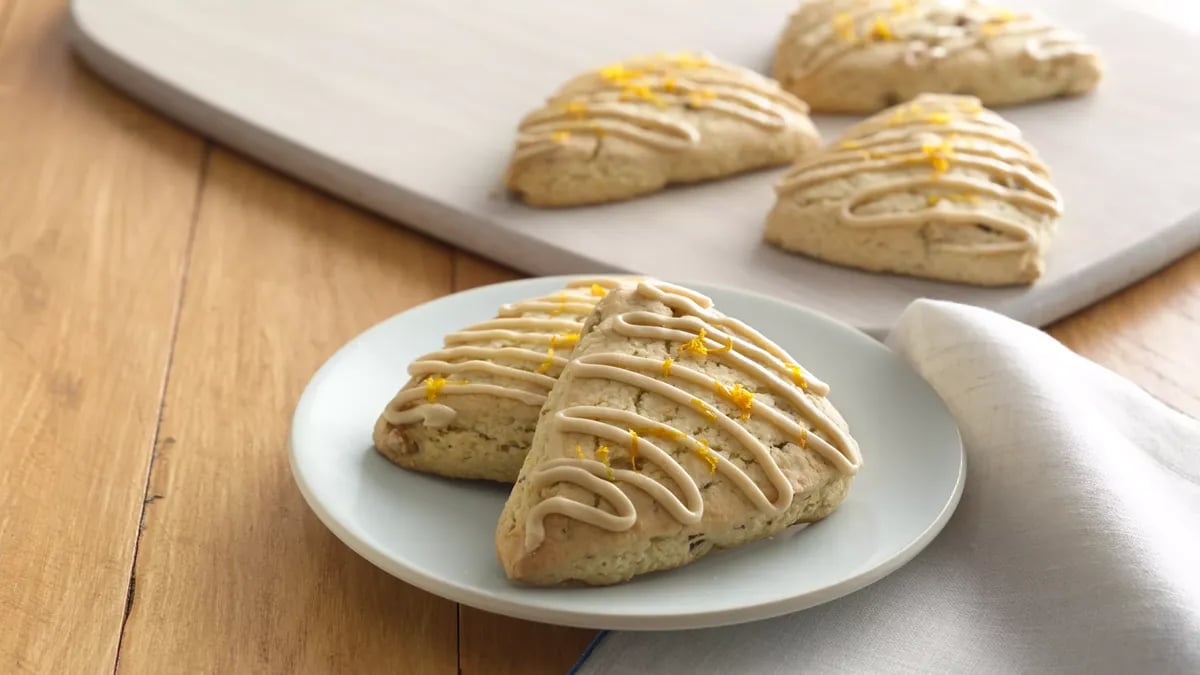 Orange Scones with Brown Sugar Drizzle