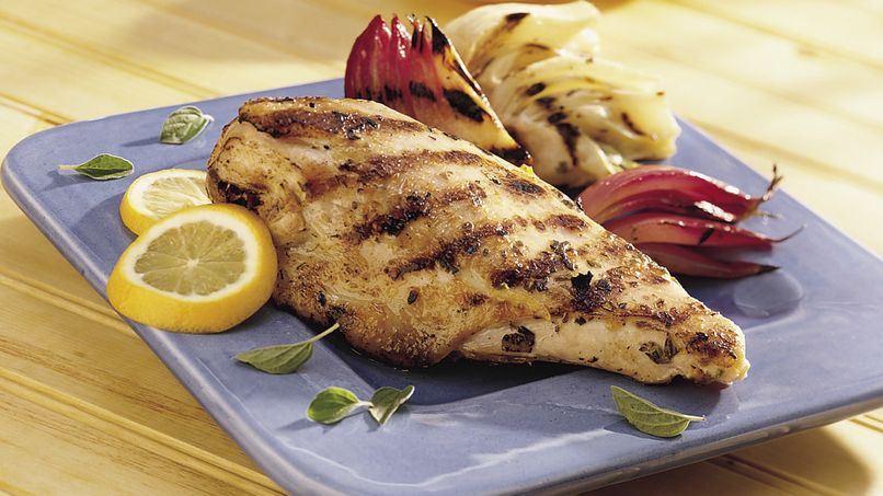 Lemon Chicken with Grilled Fennel and Onions