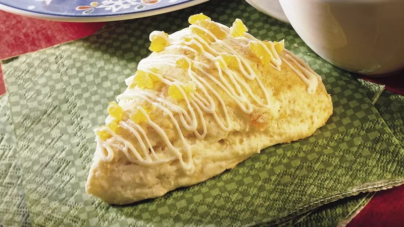 Apricot Scones with White Chocolate Drizzle