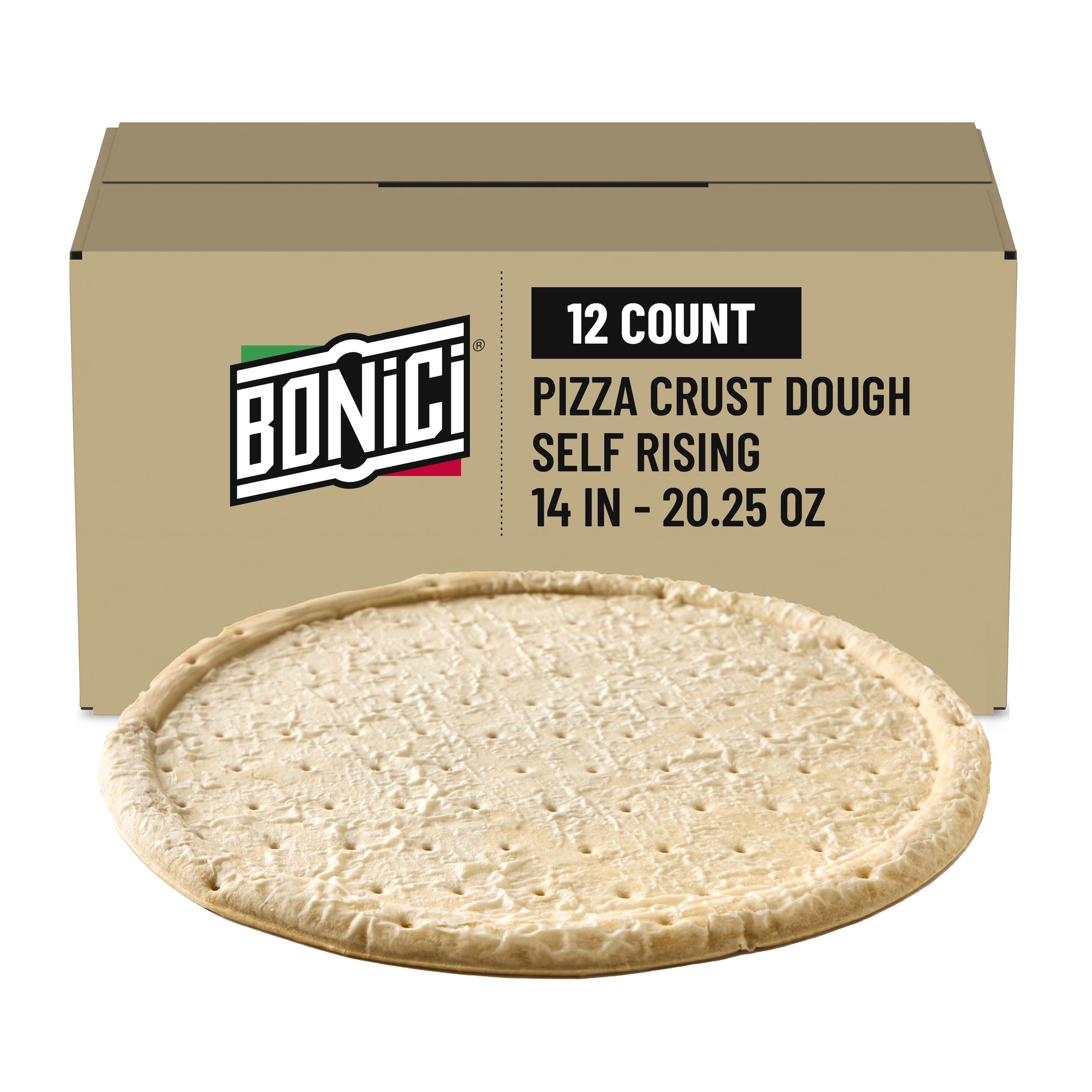  Case Optimized Hero BONICI Readi Rise Frozen Pizza Crust Dough Self Rising 14 in 12/20.25 OZ