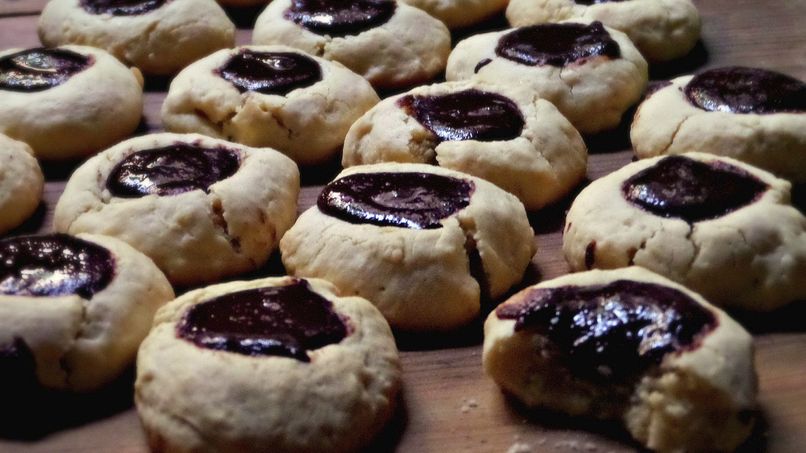 Mexican Chocolate Thumbprint Cookies