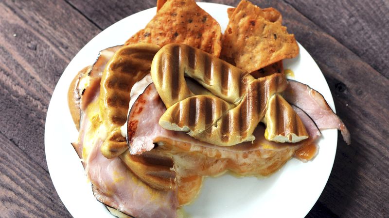 Soft Pretzel Grilled Ham and Cheese