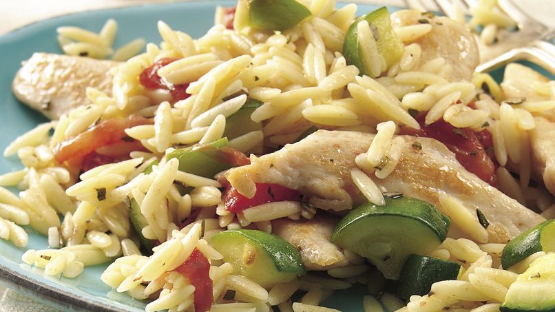Mediterranean Chicken with Rosemary Orzo