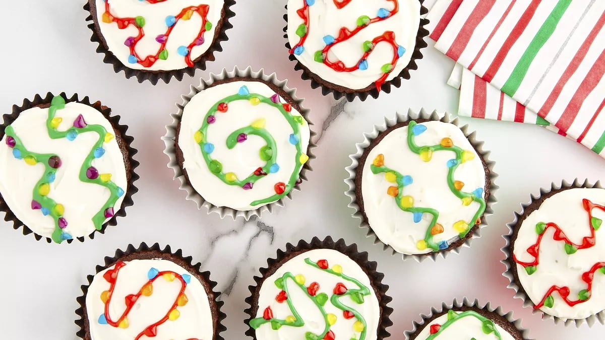 Christmas Lights Cupcakes