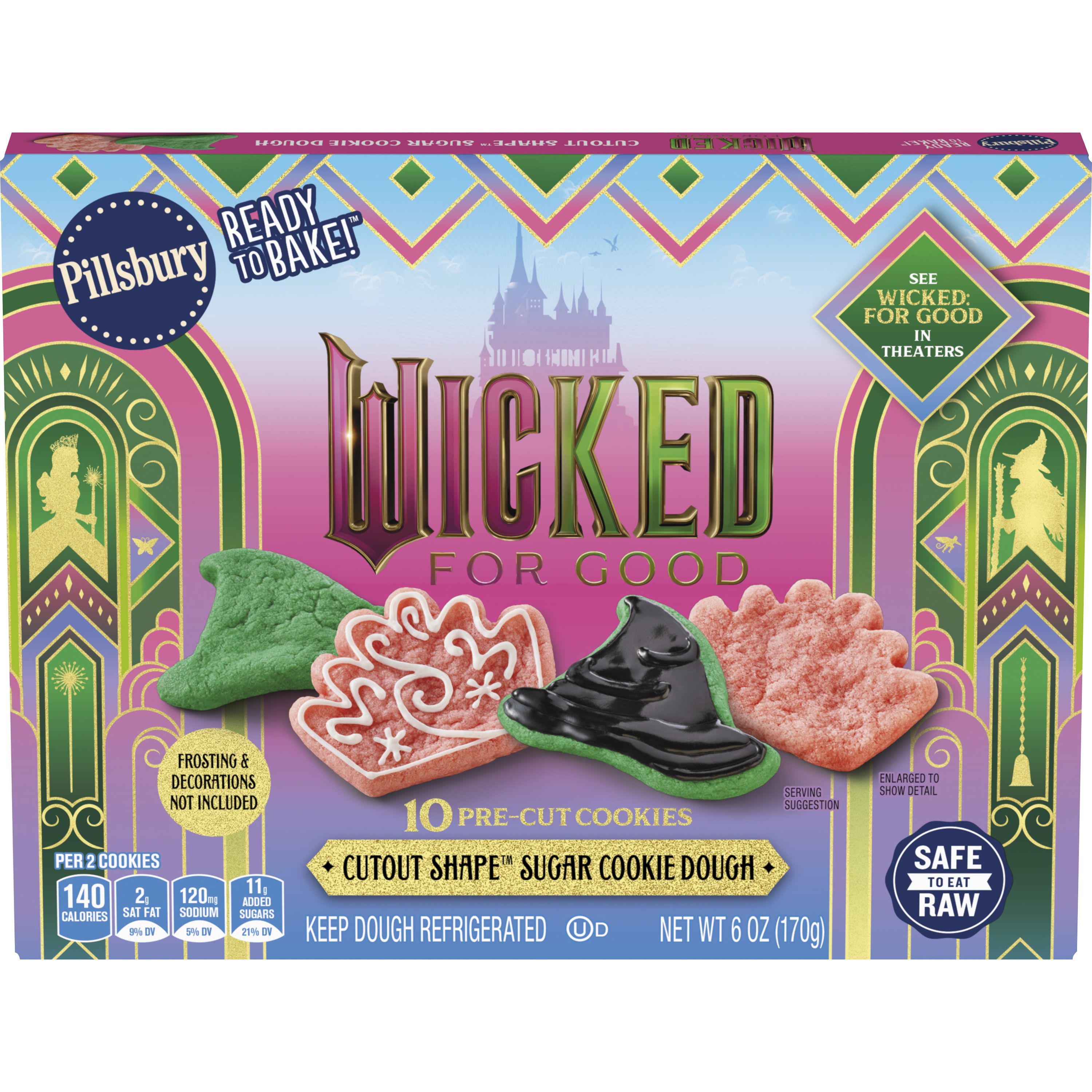Pillsbury™ Ready to Bake! Wicked Cut Out Sugar Cookie Dough 10 Count - Front
