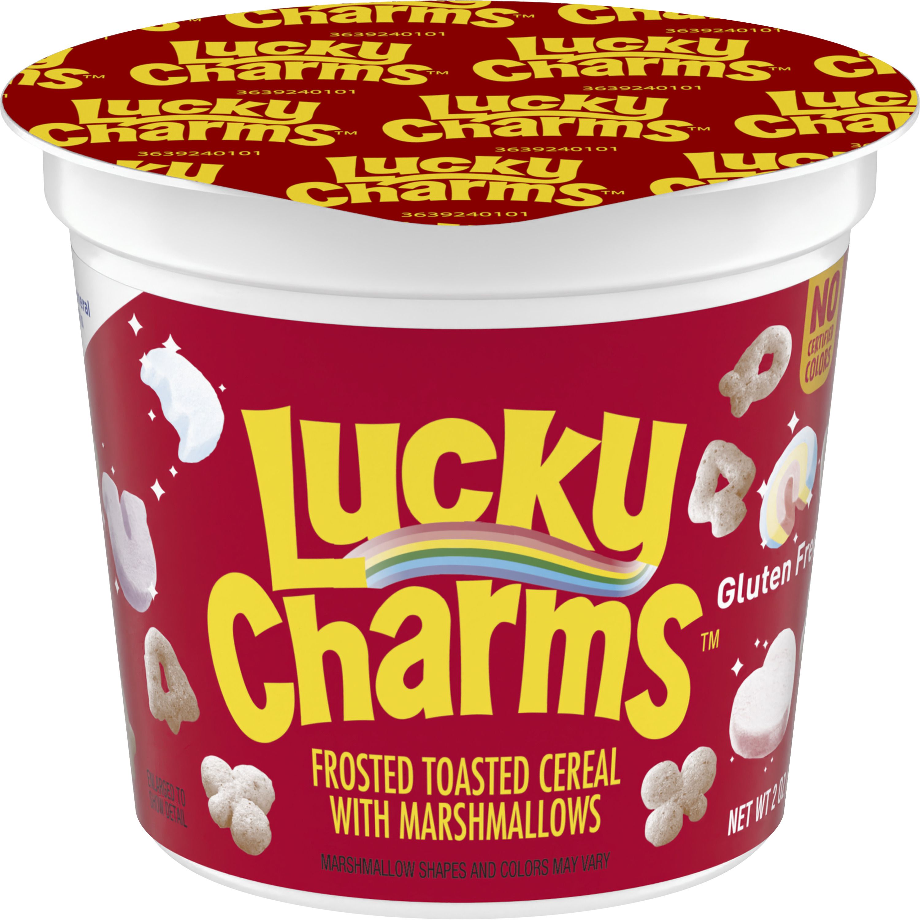 Front - 3D Lucky Charms Gluten Free Cereal Single Serve Cup 60/2 OZ