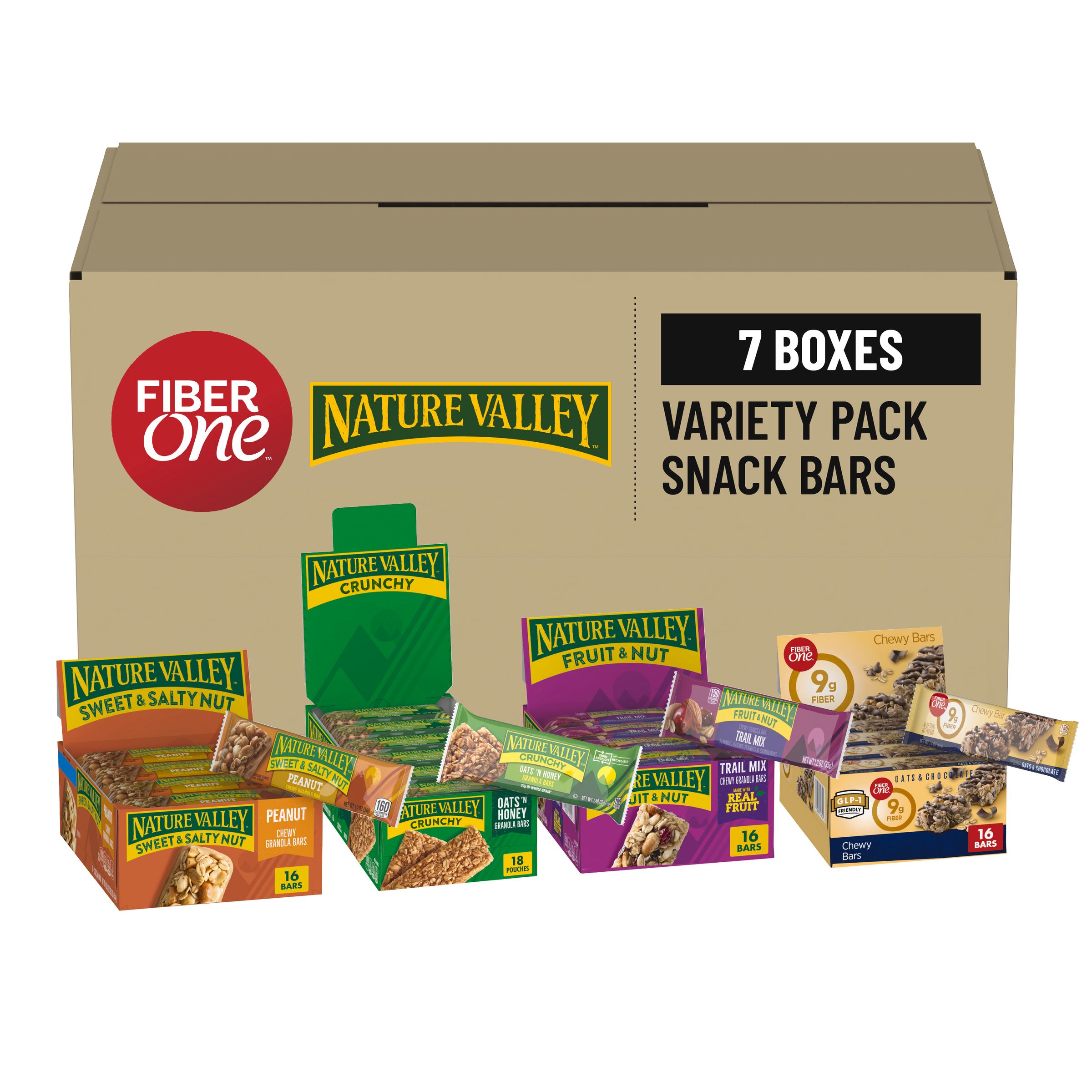  Case Optimized Hero Fiber One Nature Valley Granola Bars Variety Pack 4 Flavors