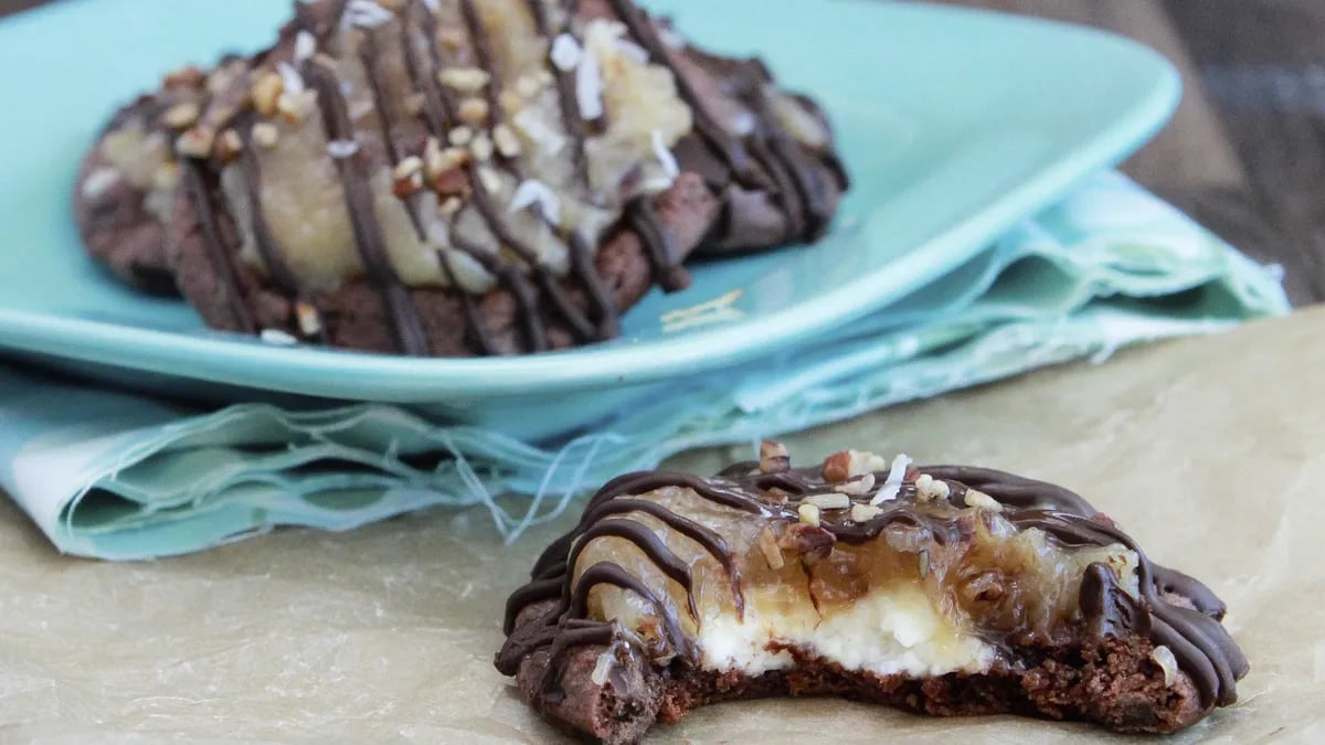 German Chocolate Cheesecake Cookies