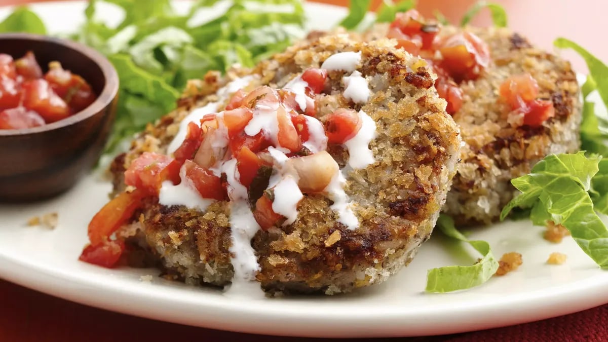 Black Bean Cauliflower Cakes with Pico de Gallo