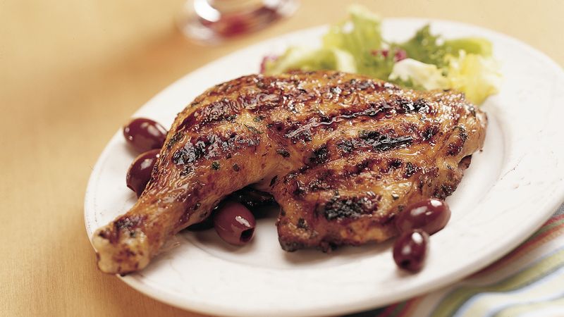 Grilled Greek Chicken with Red Wine and Garlic