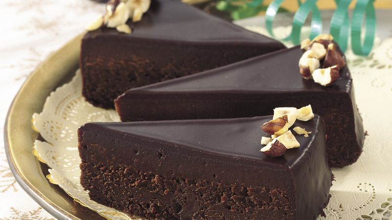 Chocolate-Glazed Fudge Cake