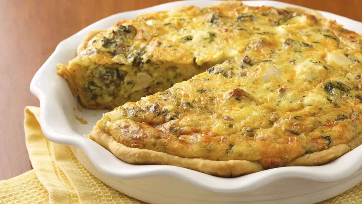 Chicken-Asiago-Spinach Quiche