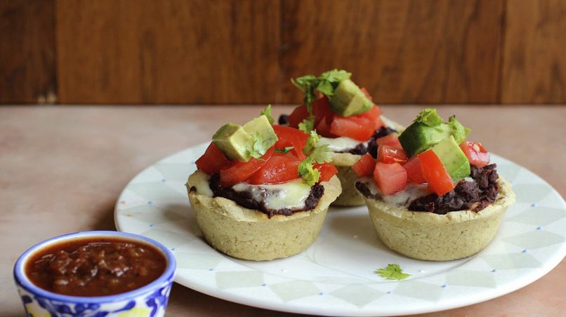 Black Bean Tamale Cups with Chipotle Salsa