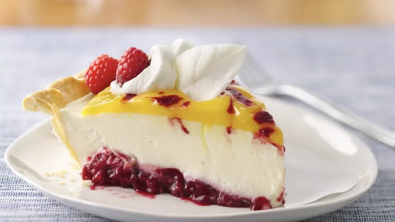 Double Lemon Raspberry Swirl Pie