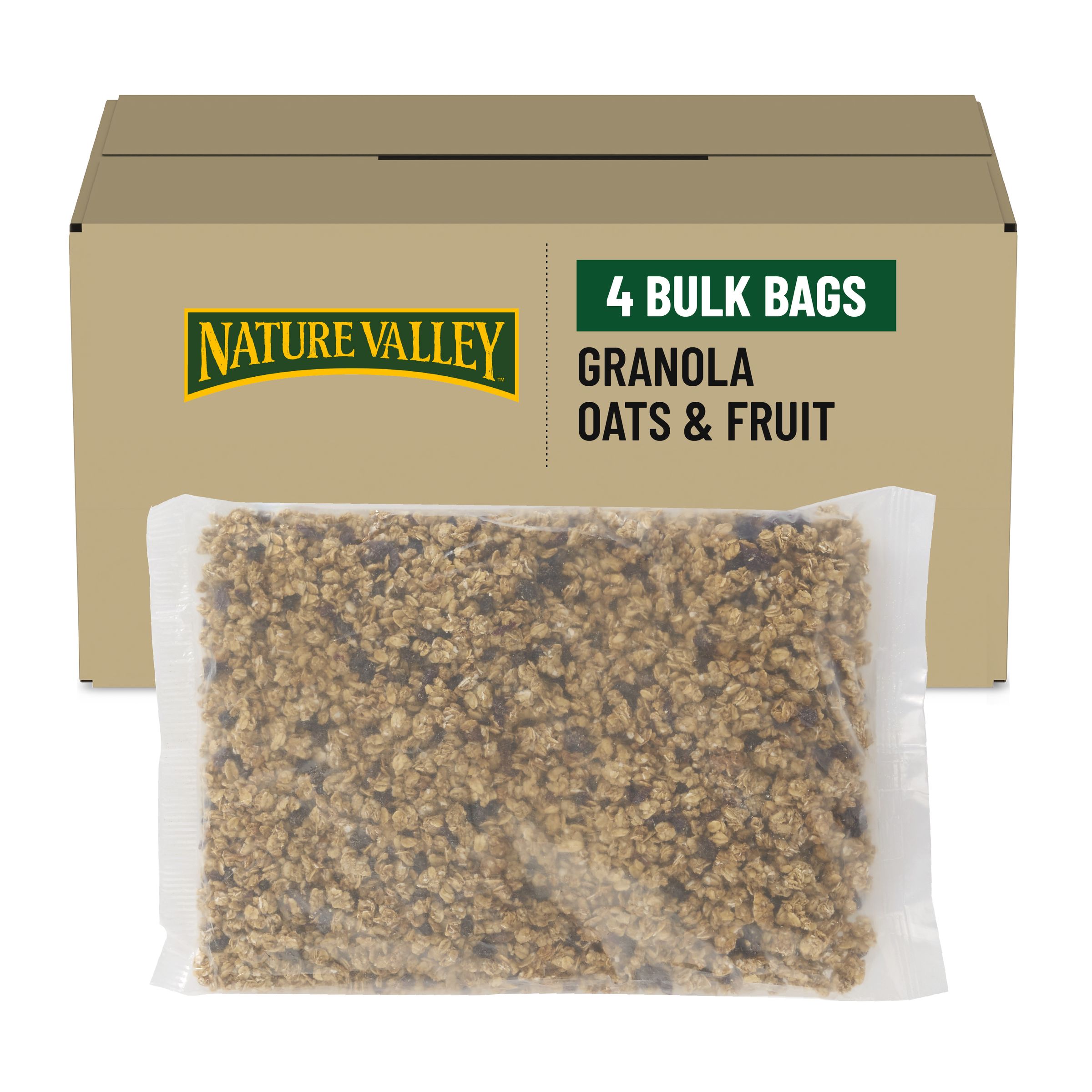  Case Optimized Hero Nature Valley Granola Cereal Bulk Bag Oats & Fruit 4/50 OZ