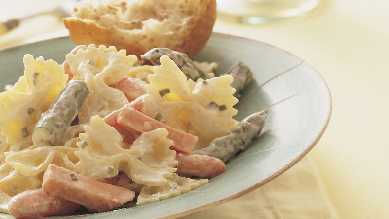 Creamy Bow-Ties with Ham and Vegetables