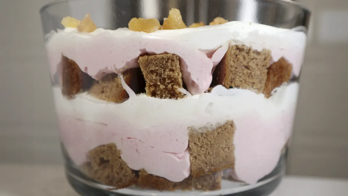 Gingerbread and Cranberry Mousse Trifle