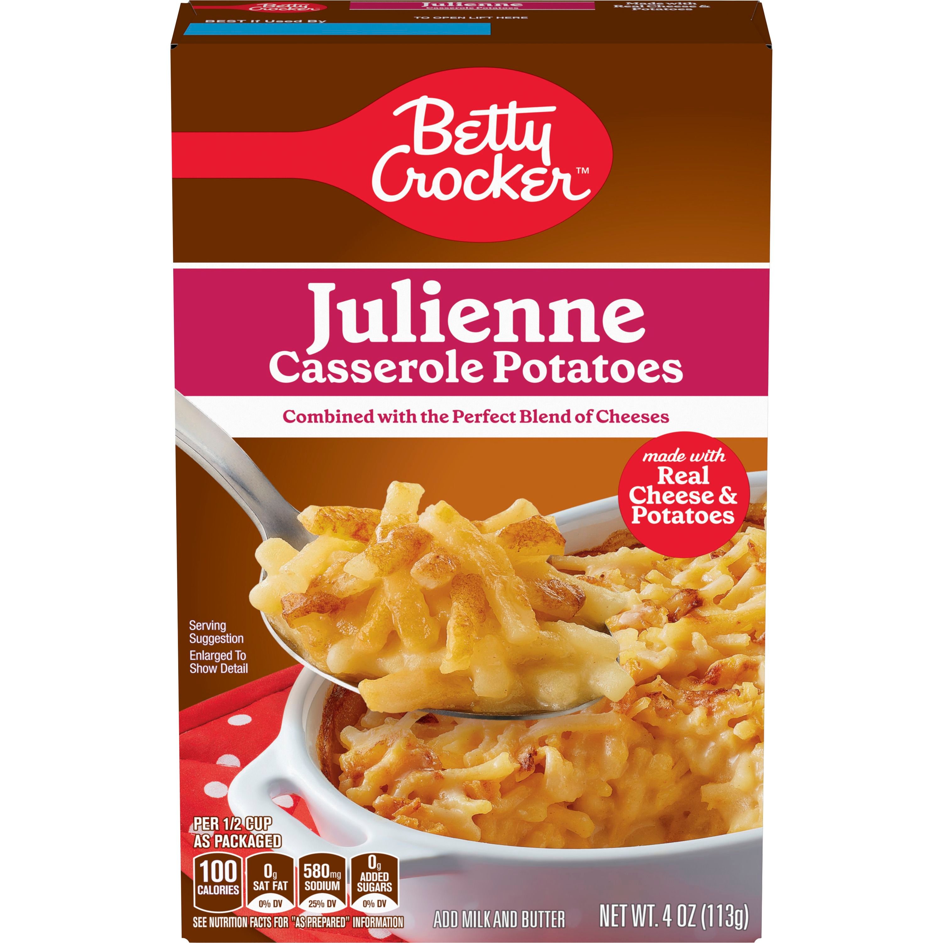 Betty Crocker Julienne Casserole Potatoes, Made With Real Cheese, 4 oz Box - Front