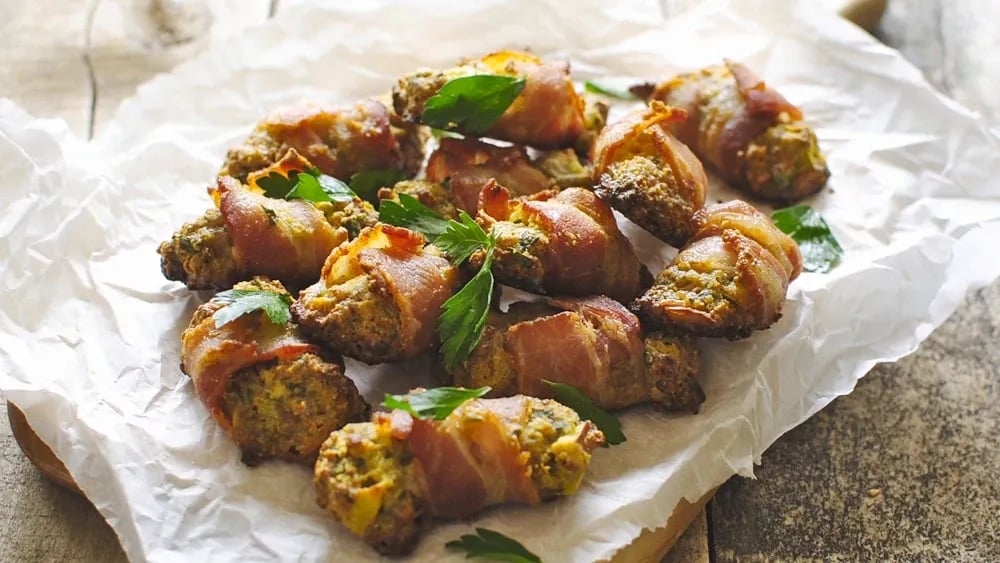 Bacon Wrapped Stuffing Bites