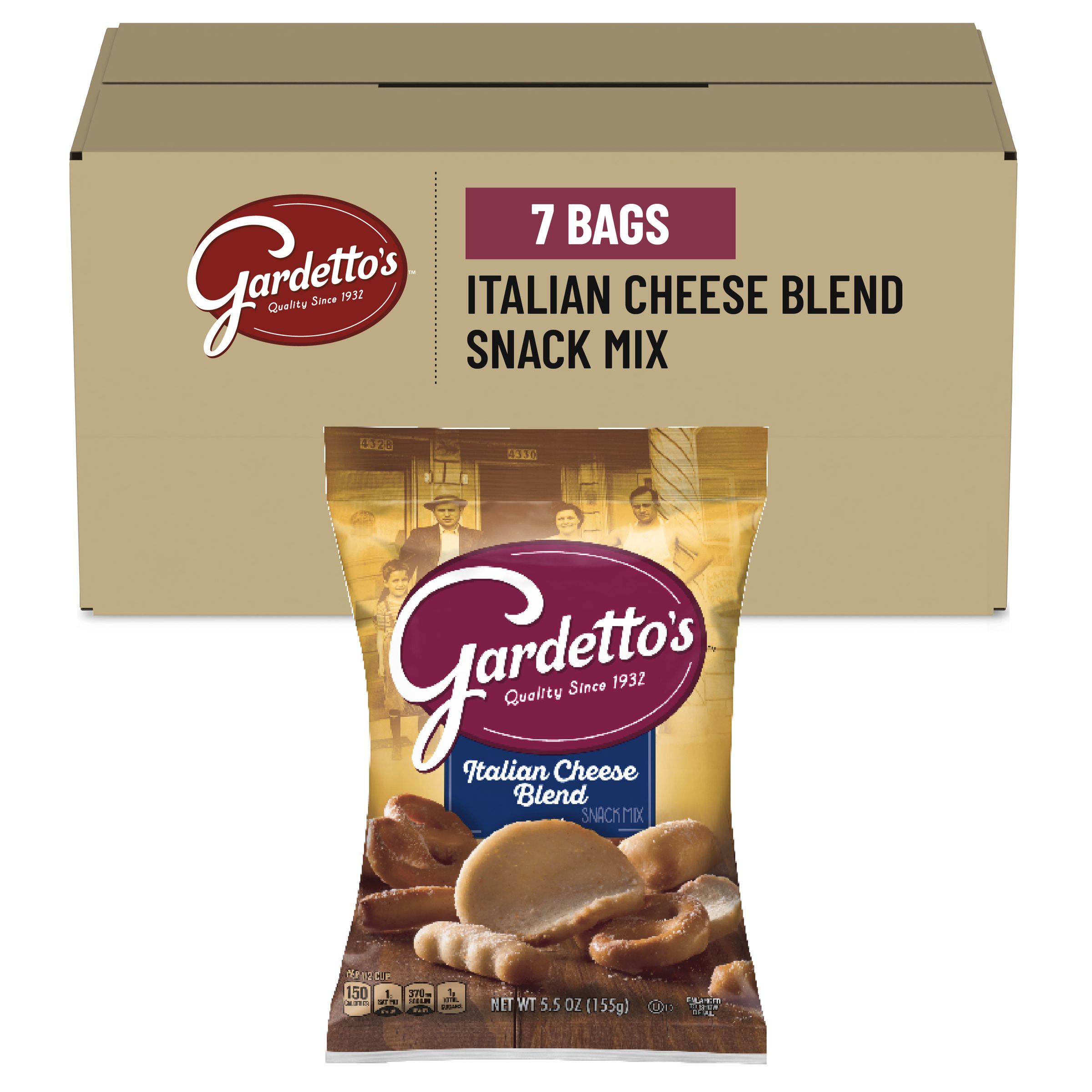  Case Optimized Hero Gardetto's Snack Mix Bag Italian Cheese Blend 7/5.5 OZ
