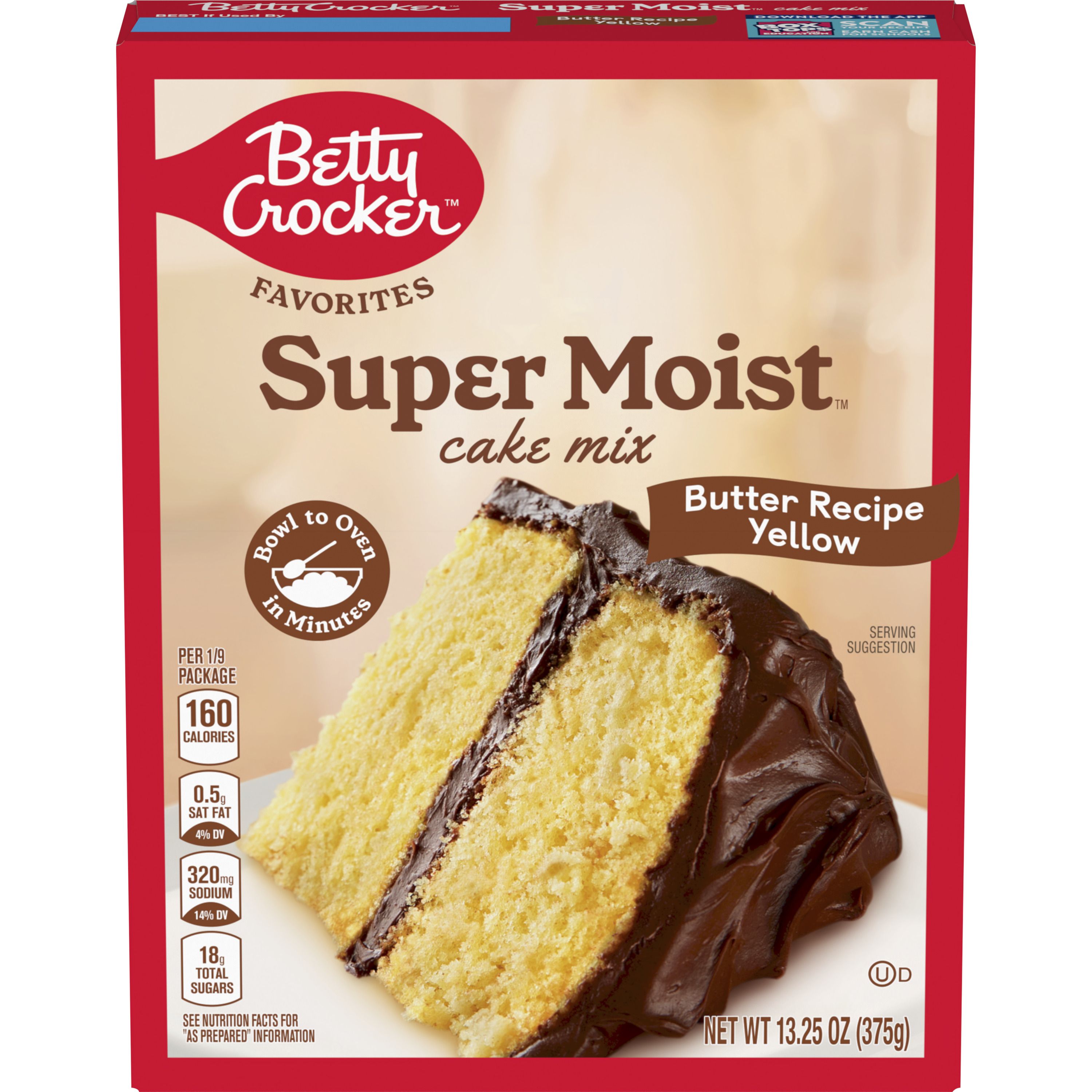 Betty Crocker Favorites Super Moist Butter Recipe Yellow Cake Mix, 13.