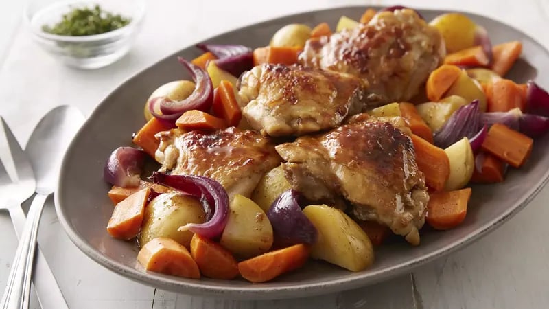 Slow-Cooker Balsamic Honey-Glazed Chicken and Vegetables