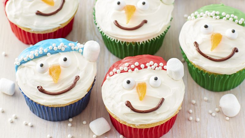 Jolly Snowman Cupcakes