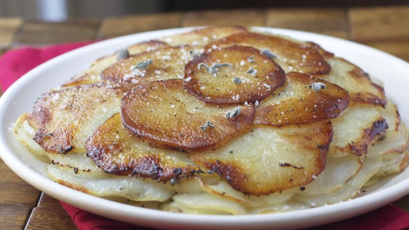 Potatoes Anna with Apples and Sage
