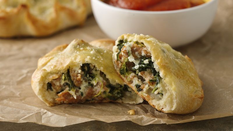 Spinach, Ricotta and Sausage Calzones 