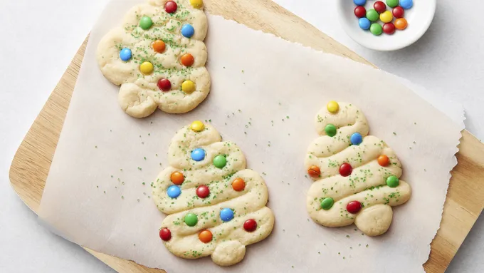 Swirly Christmas Tree Cookies