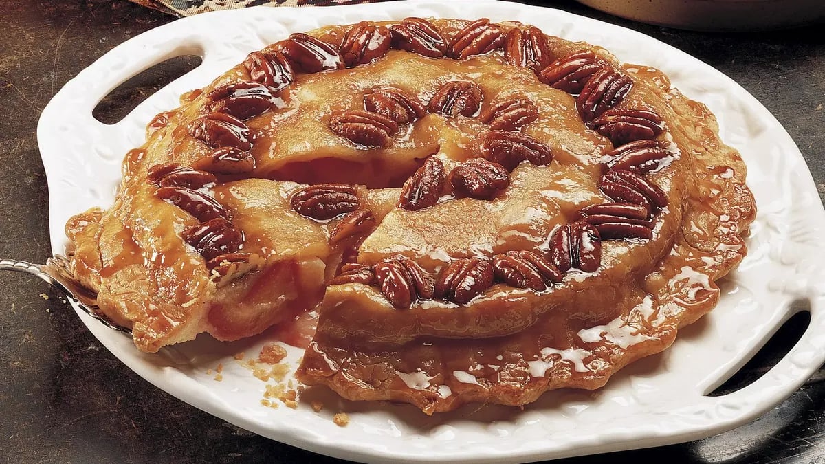 Upside-Down Plum-Pecan Pie