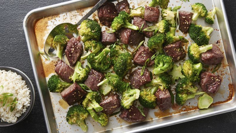 Sheet-Pan Sesame Beef and Broccoli