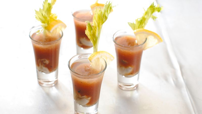 Bloody Mary Oyster Shots