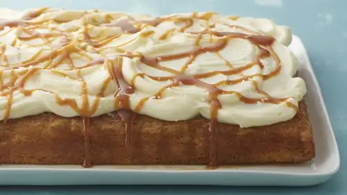 Salted Caramel-Carrot Poke Cake