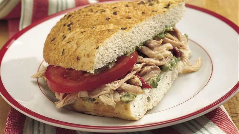 Slow-Cooker Tuscan-Style Chicken Sandwiches
