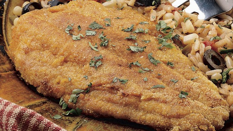 Mexi-Rice and Cornmeal-Crusted Fish