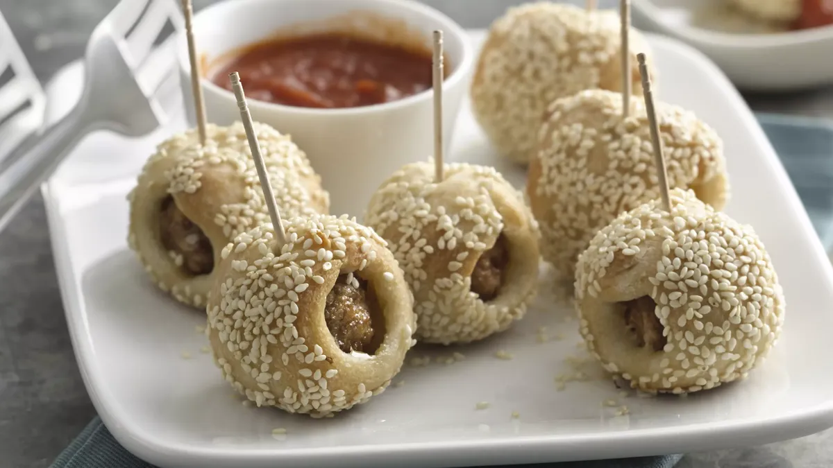 Meatball Breadstick Bites with Marinara 