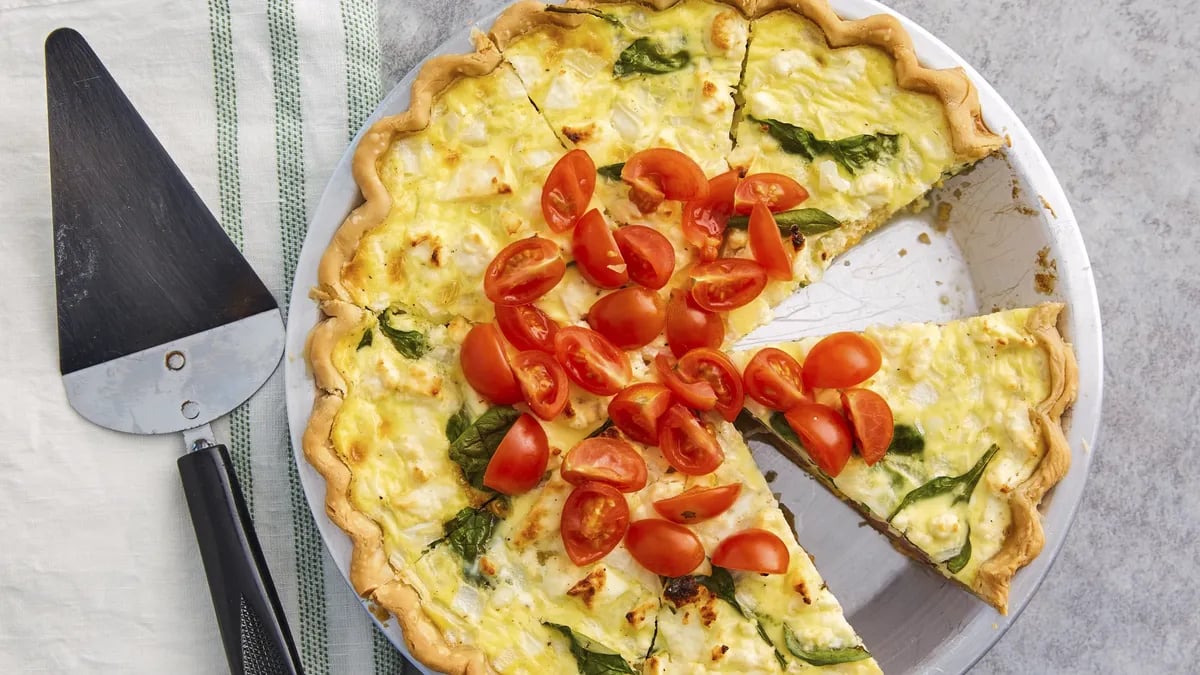 Spinach, Sausage and Feta Quiche