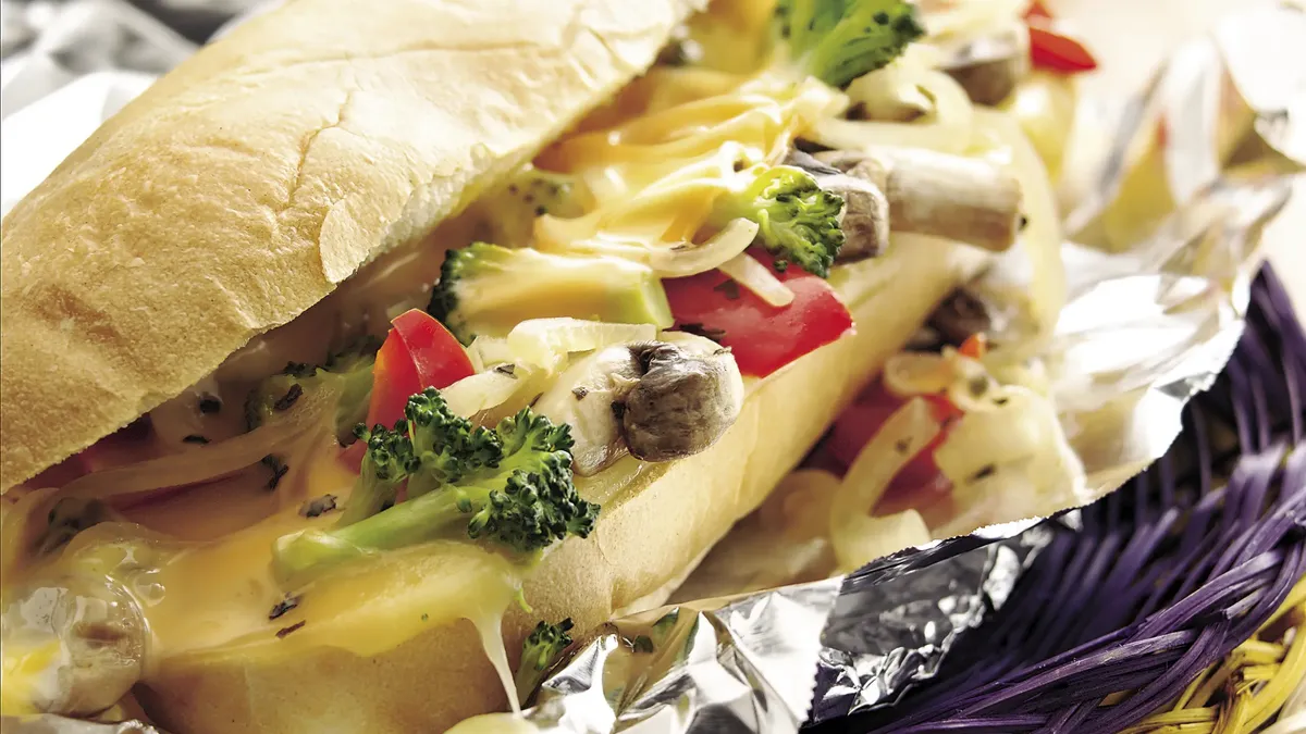 Hot Veggie and Cheese Hoagies