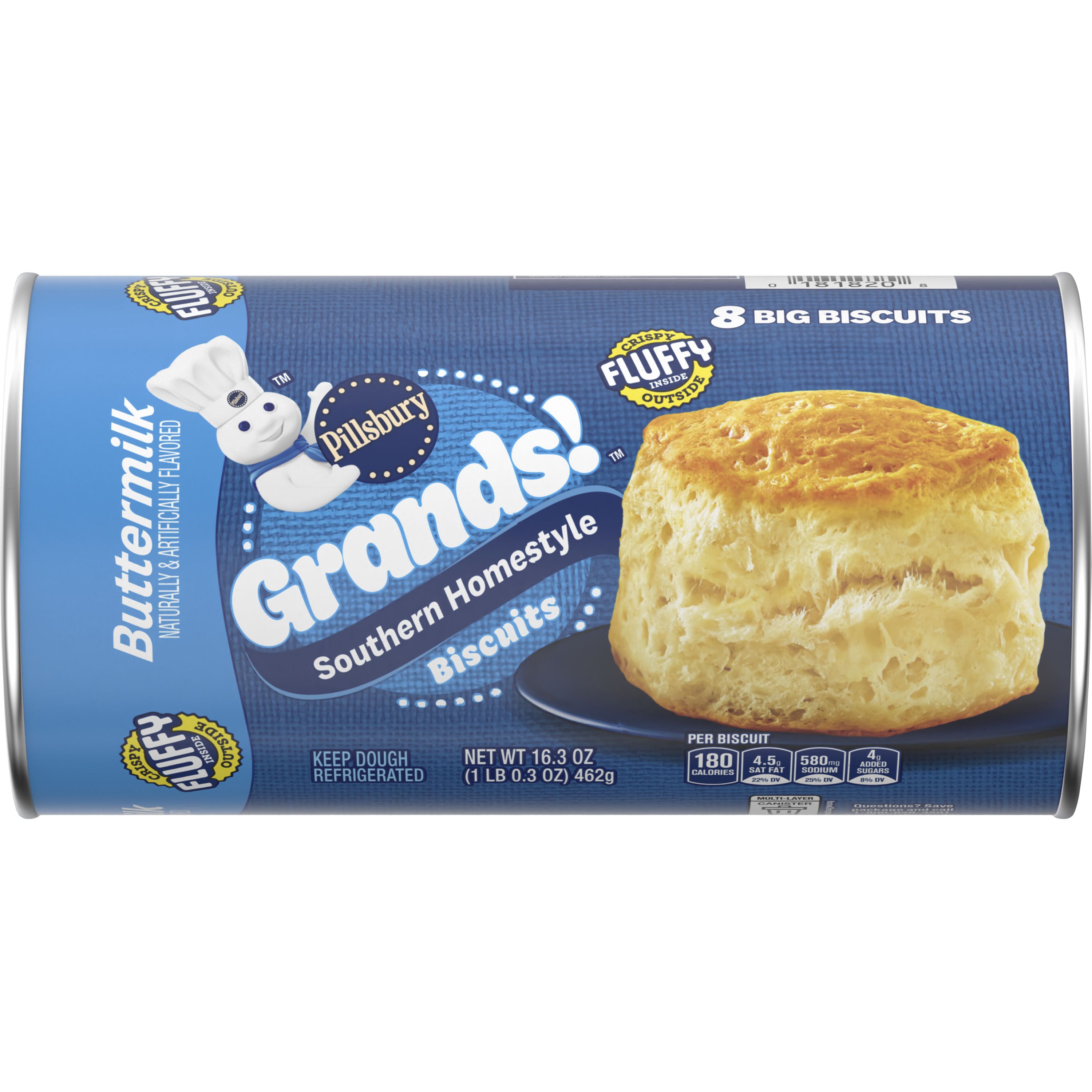 Pillsbury Grands! Southern Homestyle Buttermilk Biscuits, 8 Ct, 16.3 oz - Front