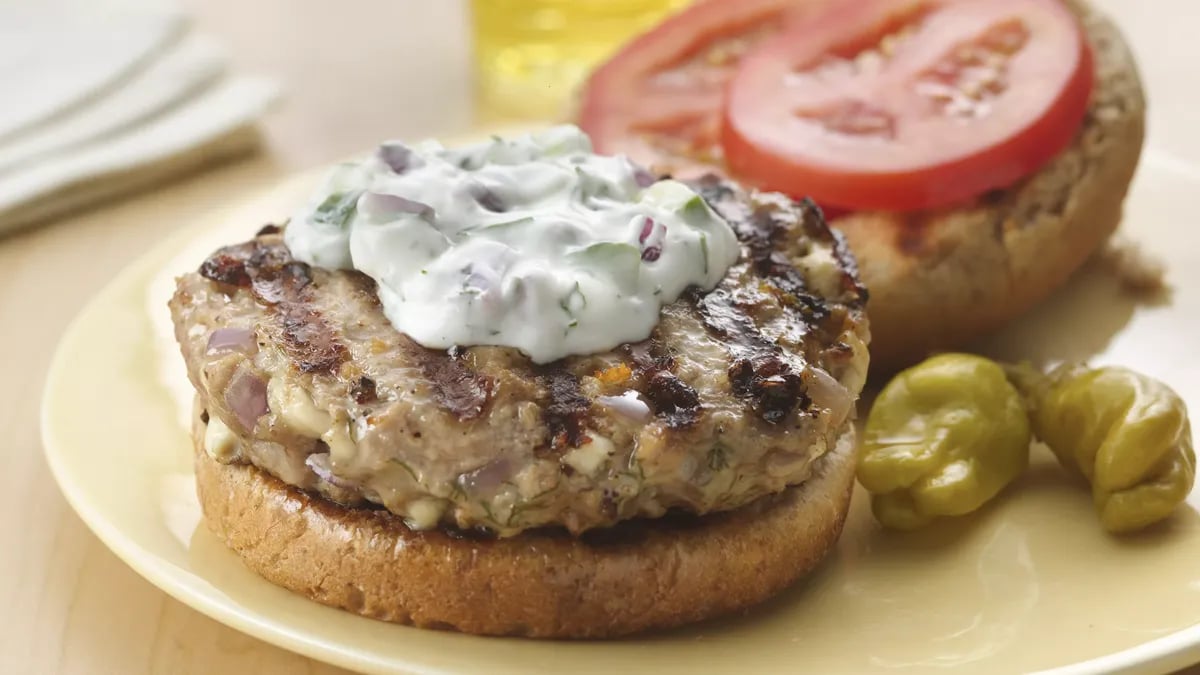 Greek Turkey Burgers with Tzatziki Sauce