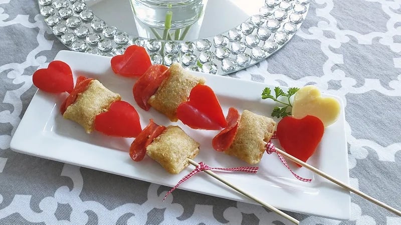 Cupid Pizza Roll Kabobs