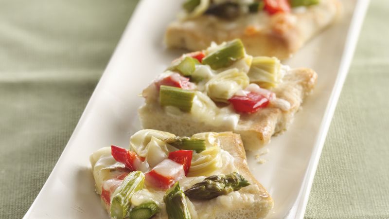 Asparagus, Artichoke and Red Pepper Pizza