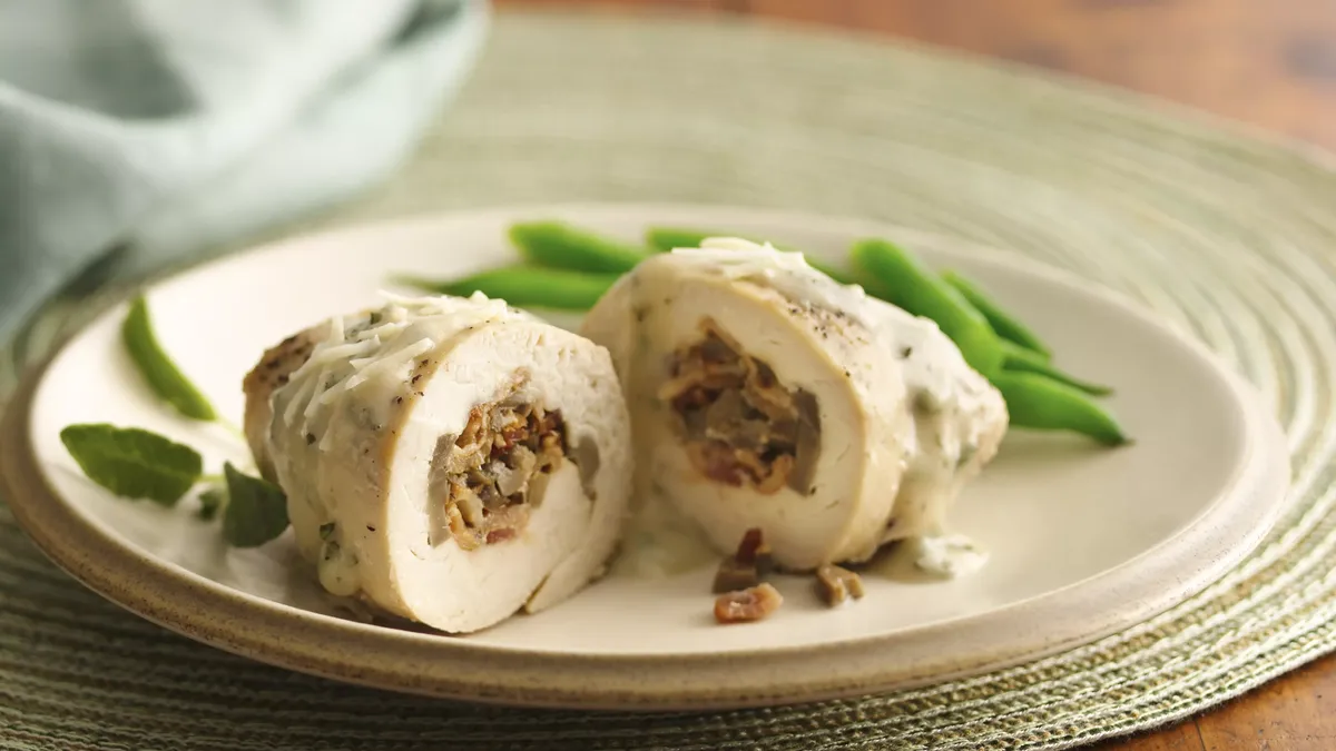 Bacon and Mushroom Stuffed Chicken