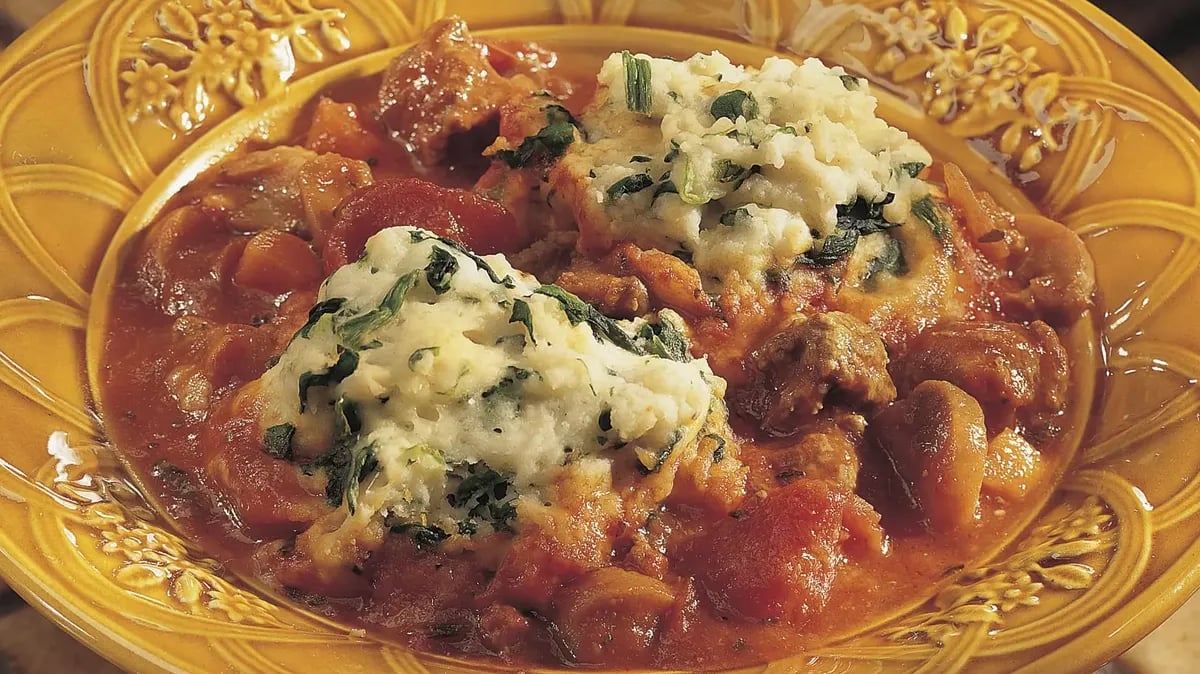 Italian Stew with Spinach Dumplings