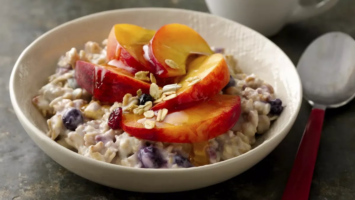 Overnight Peach Blueberry Muesli