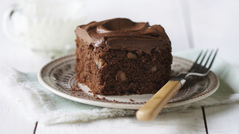 Brownie Nut Cake with Chocolate Cream Cheese Frosting